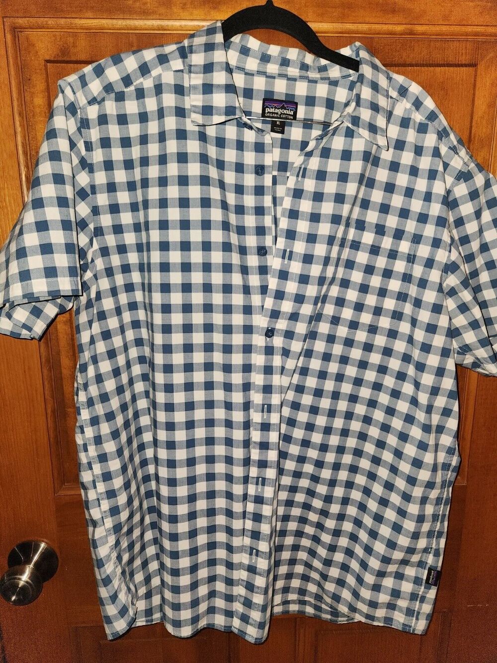 Patagonia Mens Plaid organic cotton Short Sleeve Button Down Shirt XL